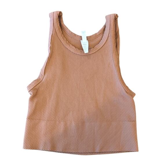 NIKIBIKI Tan Ribbed Tank Top Sports Bra One Size OS - Picture 1 of 6